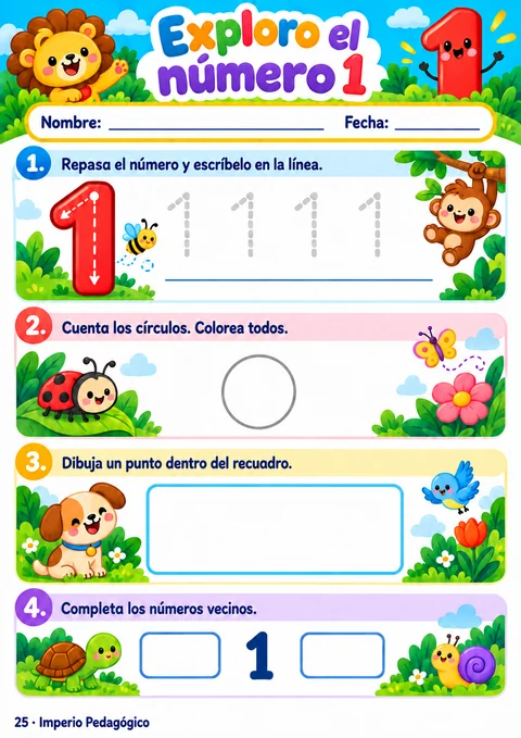 Actividad de conteo y escritura de números